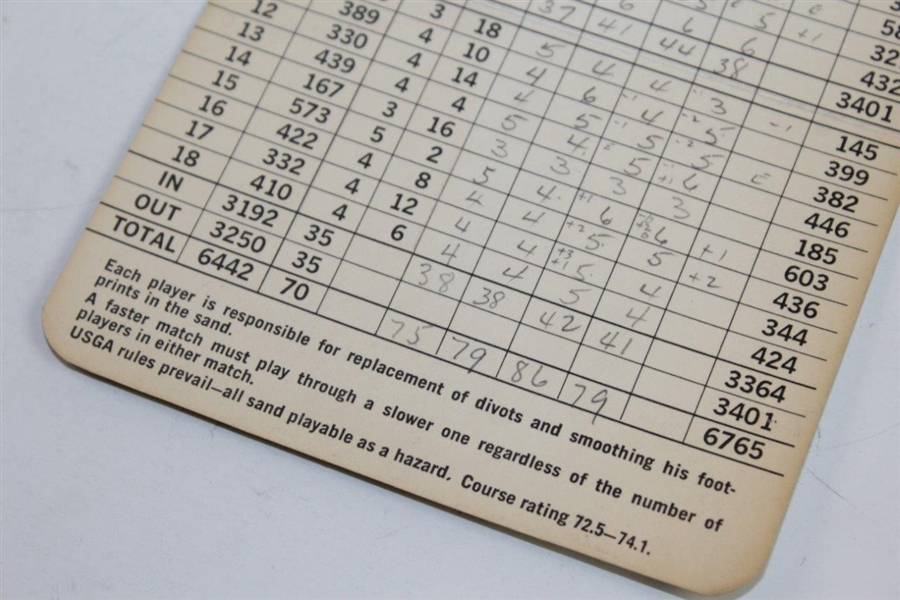 James Garner Personal Signed Pine Valley Golf Club 1980 Scorecard - Shot 79