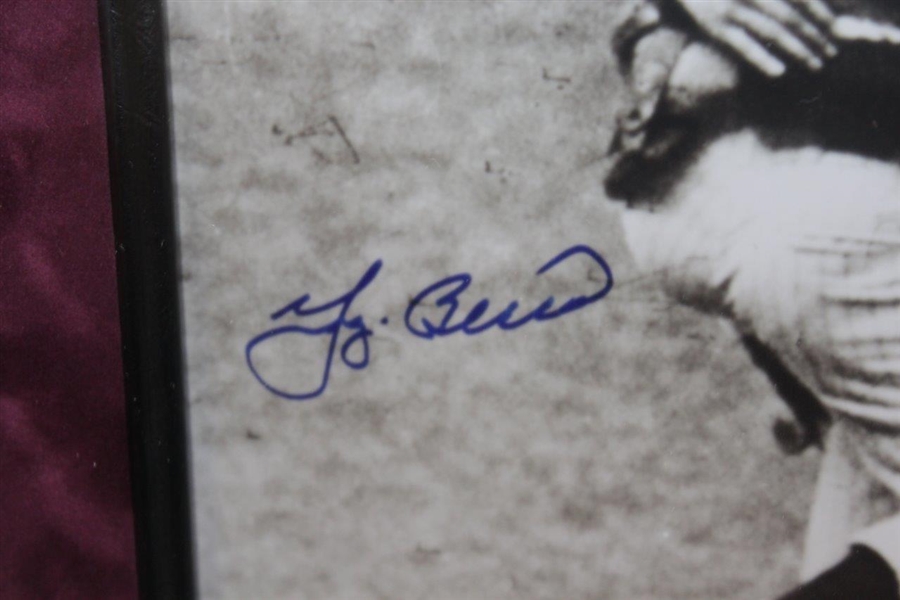 Yogi Berra & Don Larson Signed Framed Black & White Photo - Framed JSA ALOA