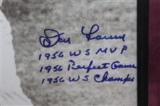 Yogi Berra & Don Larson Signed Framed Black & White Photo - Framed JSA ALOA