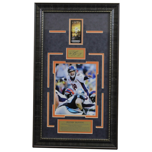Peyton Manning Super Bowl Ticket & Photo Framed Display
