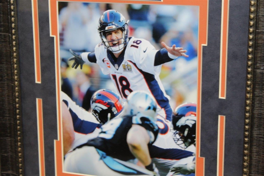 Peyton Manning Super Bowl Ticket & Photo Framed Display