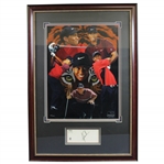 Tiger Woods Danny Day Ltd Ed Art Display with Signed Woods Cut - Framed JSA ALOA