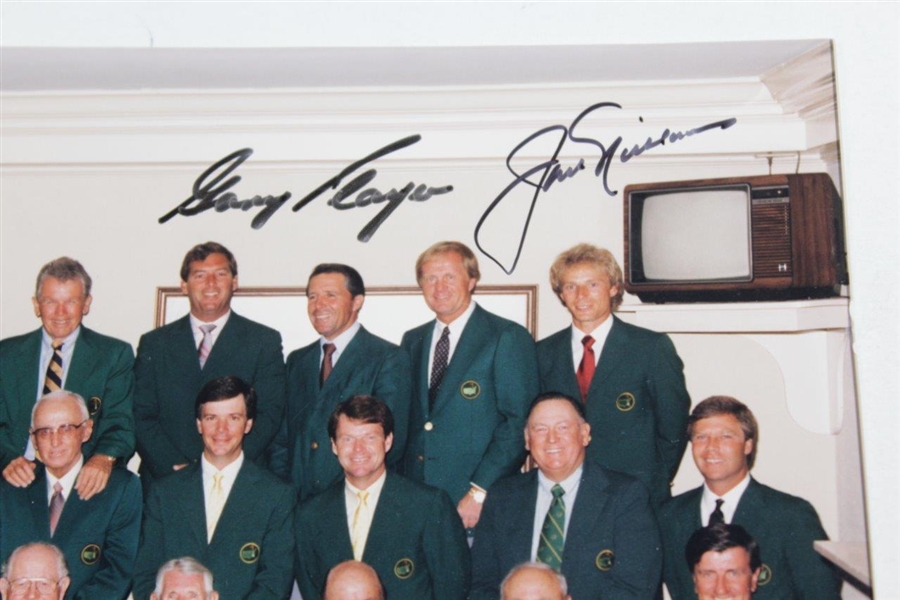 Arnold Palmer, Jack Nicklaus, & Gary Player 'Big 3' Signed Masters Champs Dinner Photo JSA ALOA