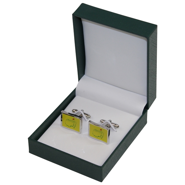 Masters Tournament Flag Logo Cuff Links with Original Box - Made in Italy