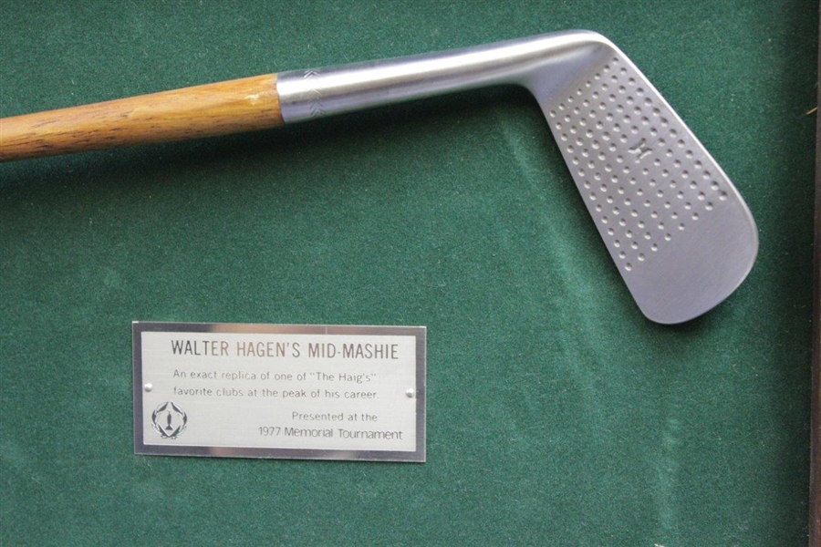 Walter Hagen Replica Mid-Mashie Presented at the 1977 Memorial Tournament with Display