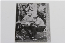 Two Roberto de Vicenzo 1968 Masters Press Photos - What a stupid I am Moment