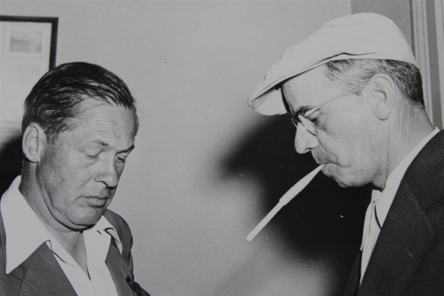 Bobby Jones & Clifford Roberts in Green Jackets at Augusta National Golf Club Press Photo - 1957