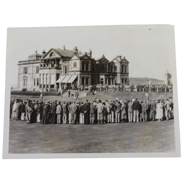 1933 Walter Hagen OPEN at The Old Course, St. Andrews with R&A Clubhouse Press Photo