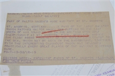 1933 Walter Hagen OPEN at The Old Course, St. Andrews with R&A Clubhouse Press Photo