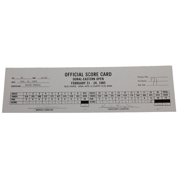 Jack Nicklaus Signed 1985 Doral-Eastern Open Official Scorecard - Marker JSA ALOA