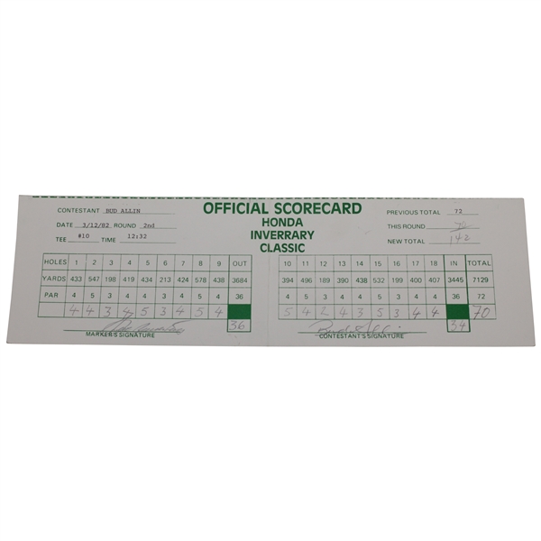 Seve Ballesteros Signed 1982 Honda Inverrary Classic Official Scorecard - Marker JSA ALOA