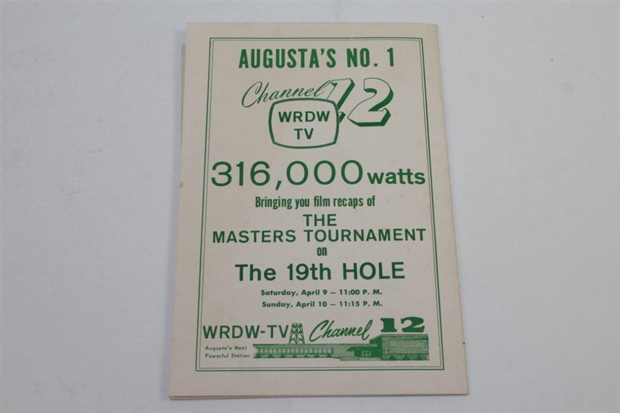 1961 Masters Week in Augusta Booklet by Masters Week of Augusta, Inc.