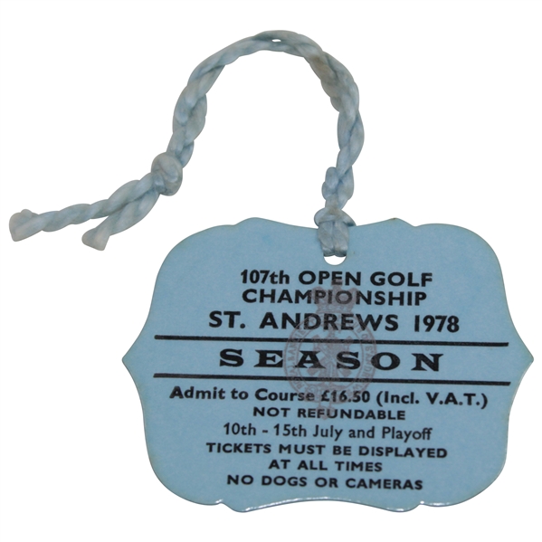 1978 OPEN Championship at St. Andrews Series Badge - Jack Nicklaus Winner