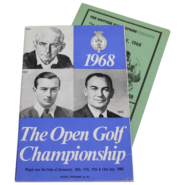 1968 OPEN Championship at Carnoustie Official Program with Pairing Sheet