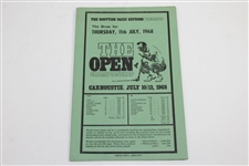 1968 OPEN Championship at Carnoustie Official Program with Pairing Sheet