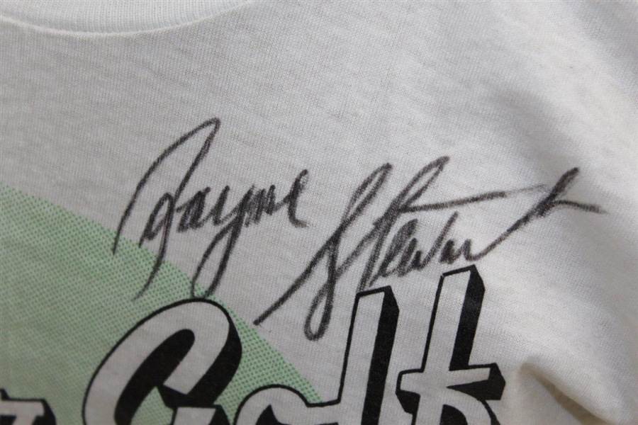 Payne Stewart Signed Ben Hogan Tour Greater Ozarks Open Junior Golf Clinic T-Shirt JSA ALOA