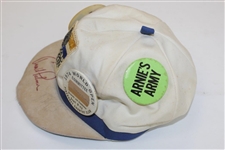 Arnold Palmer & Jack Nicklaus Signed World Open Hat with 'Arnie's Army' & Committee Pins JSA ALOA