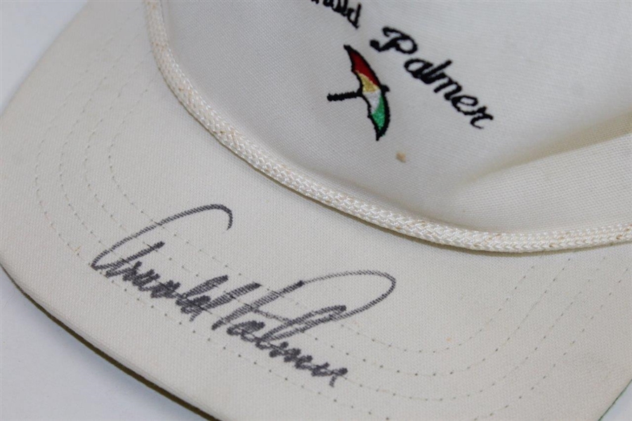 Arnold Palmer Perfect Signed Vintage Umbrella Logo Hat with 'Arnie's Army' Pin JSA ALOAQ