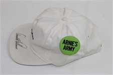 Arnold Palmer Perfect Signed Vintage Umbrella Logo Hat with 'Arnie's Army' Pin JSA ALOAQ