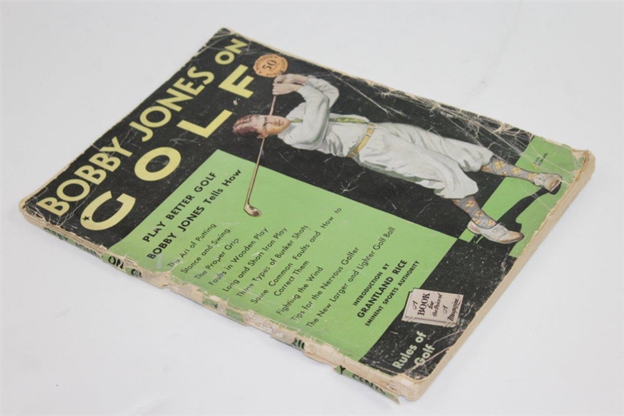 'Bobby Jones on Golf' with Grantland Rice Introduction - Poor Condition