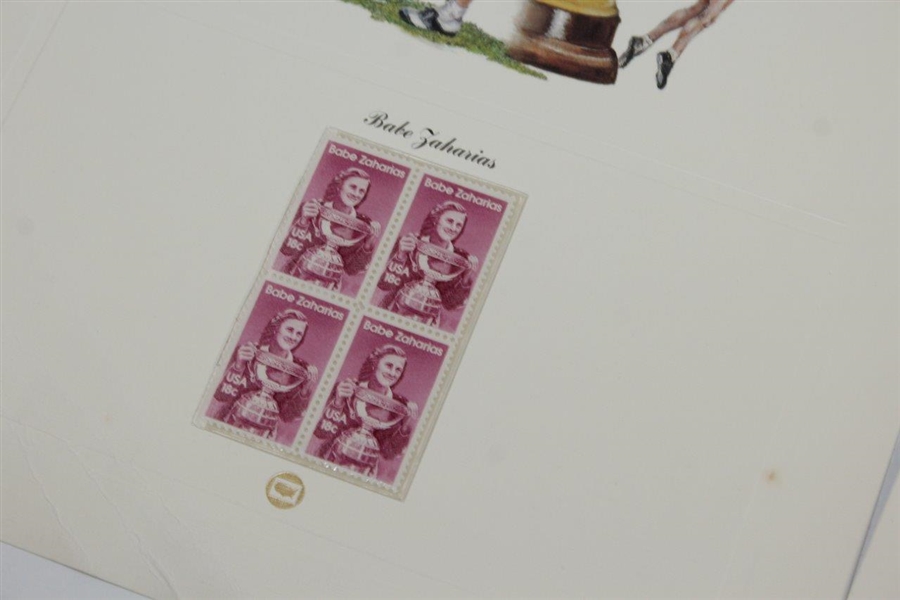 Bobby Jones & Babe Zaharias Stamp Sheets with Masters Logo - September 1981