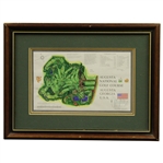 Augusta National Golf Club Course Layout Incl. Par 3 Course Print by Golf Architect J.P. Izatt - Framed