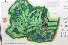 Augusta National Golf Club Course Layout Incl. Par 3 Course Print by Golf Architect J.P. Izatt - Framed
