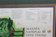 Augusta National Golf Club Course Layout Incl. Par 3 Course Print by Golf Architect J.P. Izatt - Framed