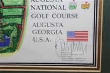 Augusta National Golf Club Course Layout Incl. Par 3 Course Print by Golf Architect J.P. Izatt - Framed