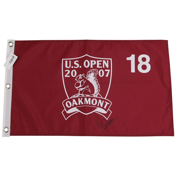 Angel Cabrera Signed 2007 US Open at Oakmont Red Screen Flag JSA ALOA