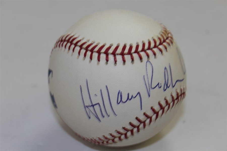 Hillary Rodham Clinton Signed Rawlings Major League Baseball JSA ALOA