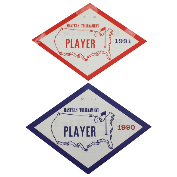 1990 & 1991 Masters Tournament Player Parking Passes - Both #85