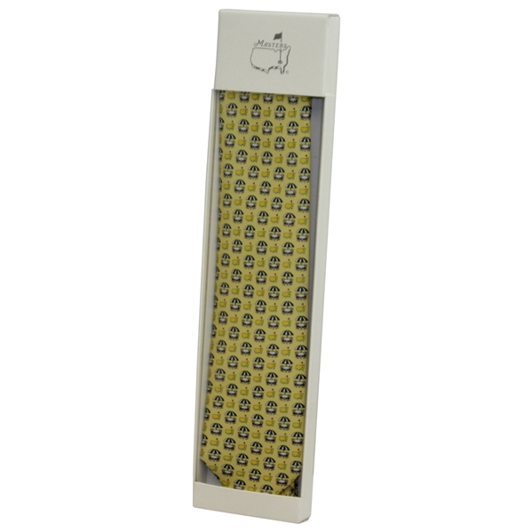 Masters Tournament Yellow Neck Tie with Umbrella/Chairs/Logos in Original Box