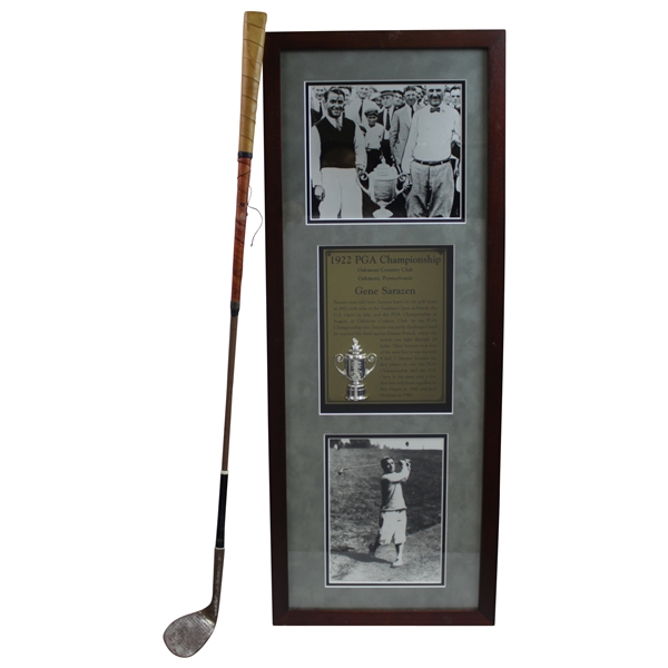Gene Sarazen Exact Replica Invented Sand Wedge with 1922 PGA Champion Display