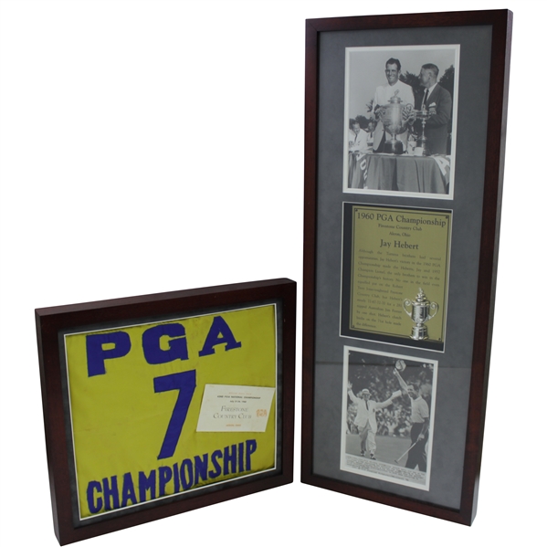 1960 PGA at Firestone Course Flown Flag & Blank Scorecard with 1960 PGA Championship Display