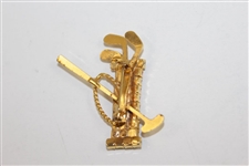 Patriotic Red, White, & Blue with Gold Stars & Trim Golf Bag with Putter Brooch