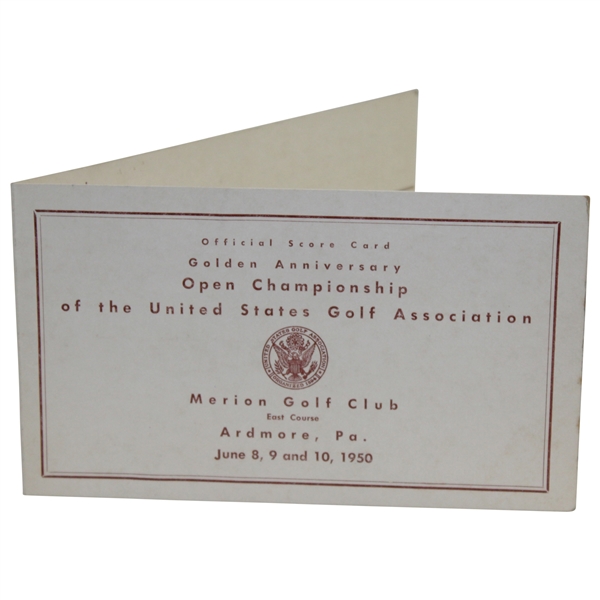 1950 US Open Championship 'Golden Anniversary' at Merion Golf Club Official Scorecard