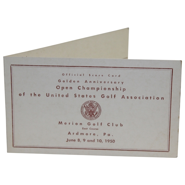 1950 US Open Championship Golden Anniversary at Merion Golf Club Official Scorecard