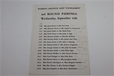 1949 Women's US Amateur Championship at Merion Golf Club Program & Pairing Sheet