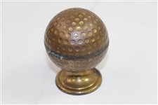 Vintage Bronze Dimple Shell Golf Ball Desk Cigarette Lighter