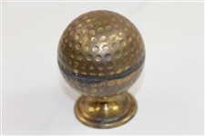 Vintage Bronze Dimple Shell Golf Ball Desk Cigarette Lighter