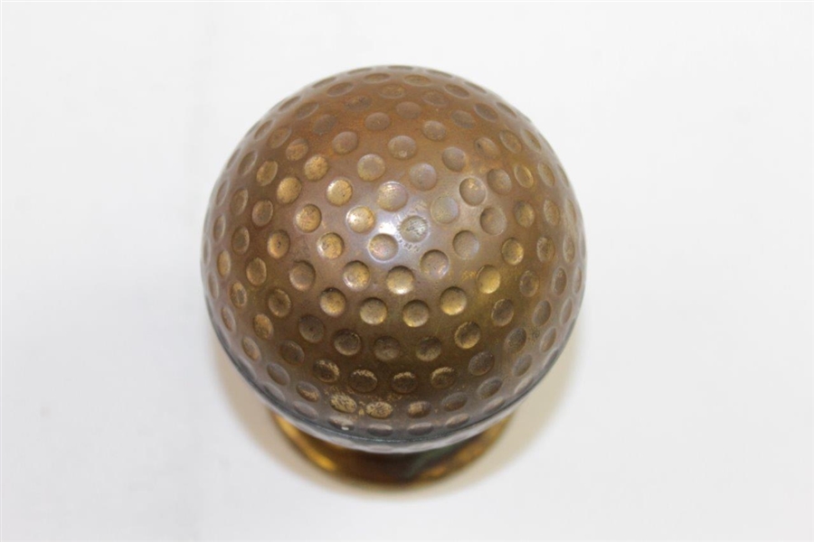 Vintage Bronze Dimple Shell Golf Ball Desk Cigarette Lighter