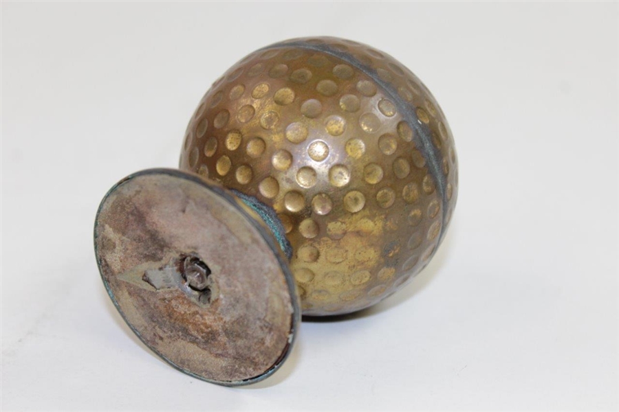 Vintage Bronze Dimple Shell Golf Ball Desk Cigarette Lighter