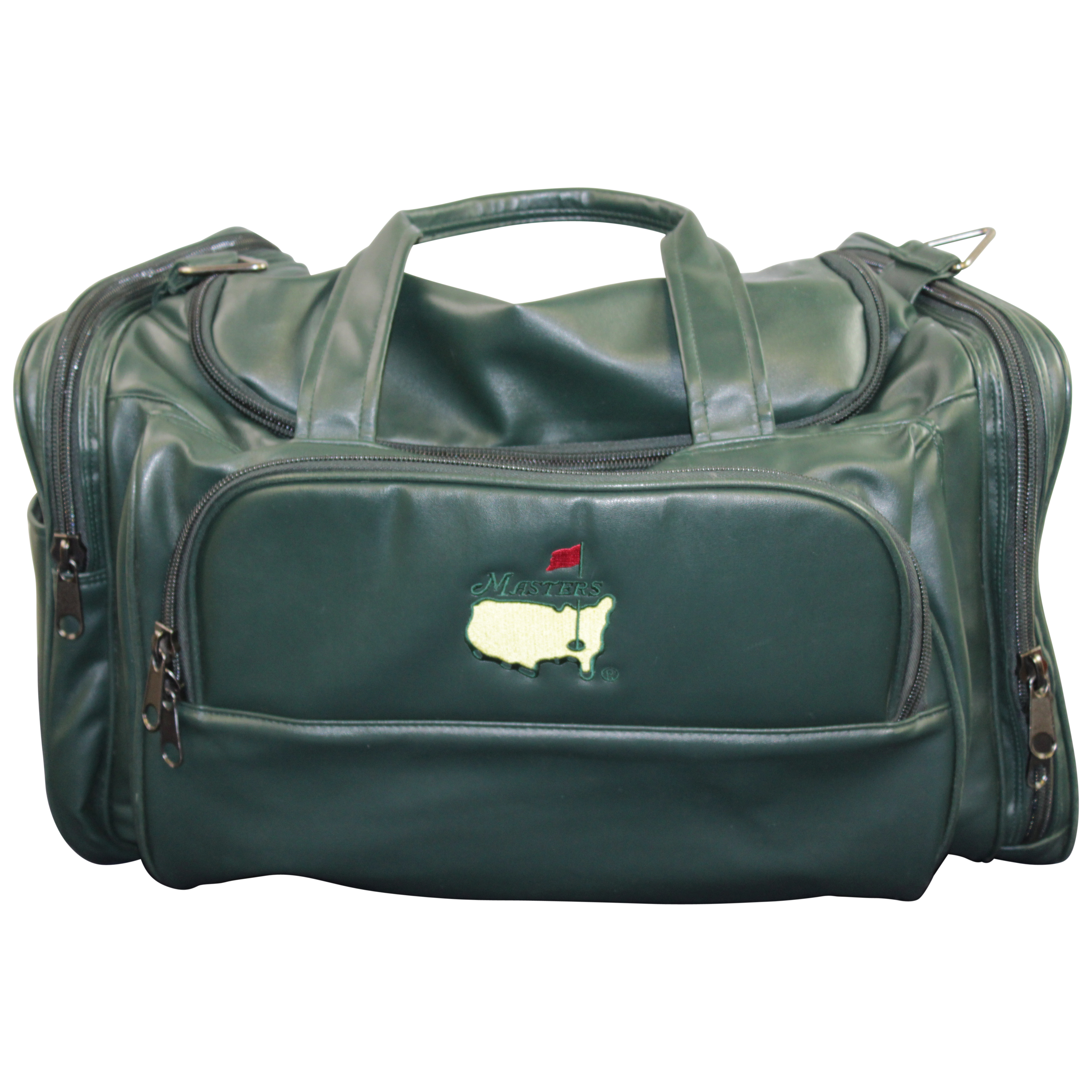 Classic Masters Tournament Augusta Green Leather Duffel Bag - Excellent |  Barnebys