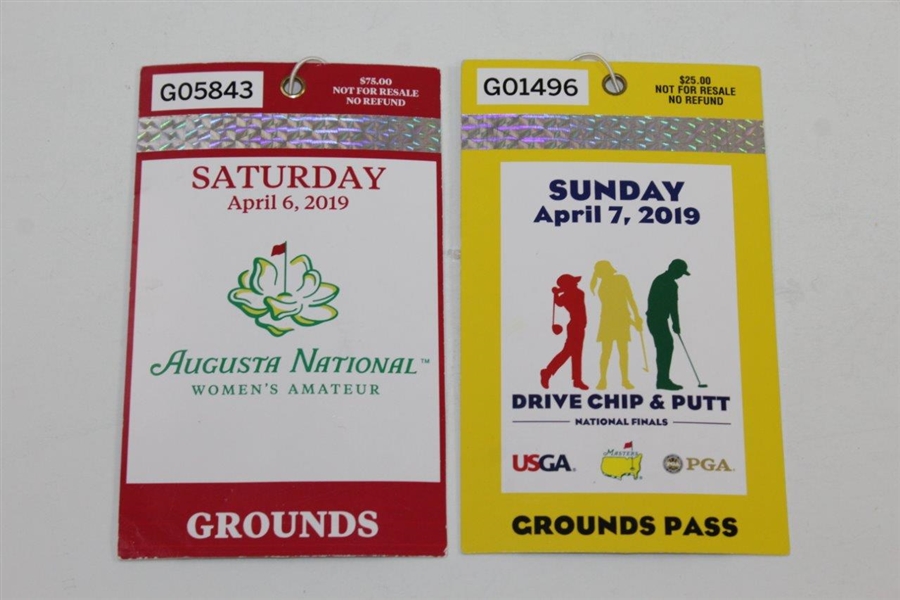 2019 Masters SERIES Badge - Tiger's 5th Win, Women's Amateur Ticket, & Drive, Chip, & Putt Ticket