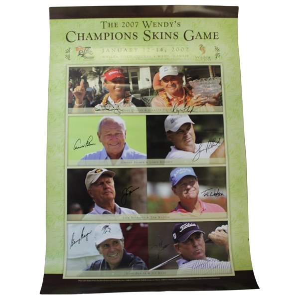 Palmer, Nicklaus, Player, Watson, & others Signed 2007 Wendys Champions Skins Game Poster JSA ALOA