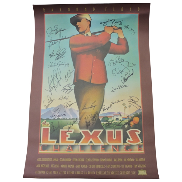 Palmer, Nicklaus, Player, Clint Eastwood, & others Signed 1995 Lexus Challenge Poster JSA ALOA