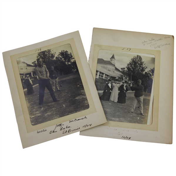 Pair of 1904 St. Louis Worlds Fair at Glen Echo Original Golfer Photos