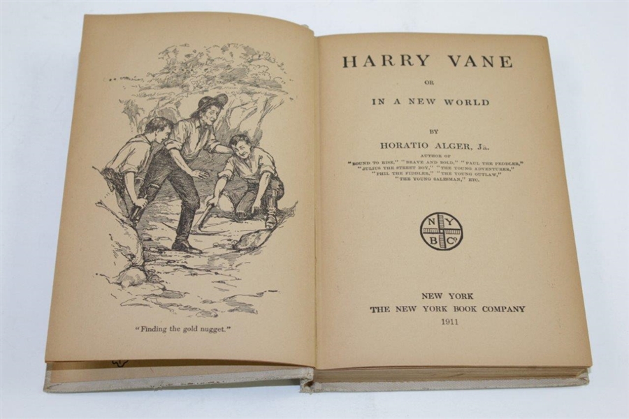 1911 'Harry Vane (or In a New World)' Book by Horatio Alger, Jr. Featuring Golf Cover