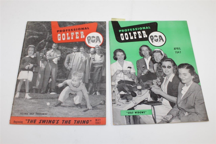 Nine (9) Professional Golfer PGA Magazines from Various Years - 1947-1951